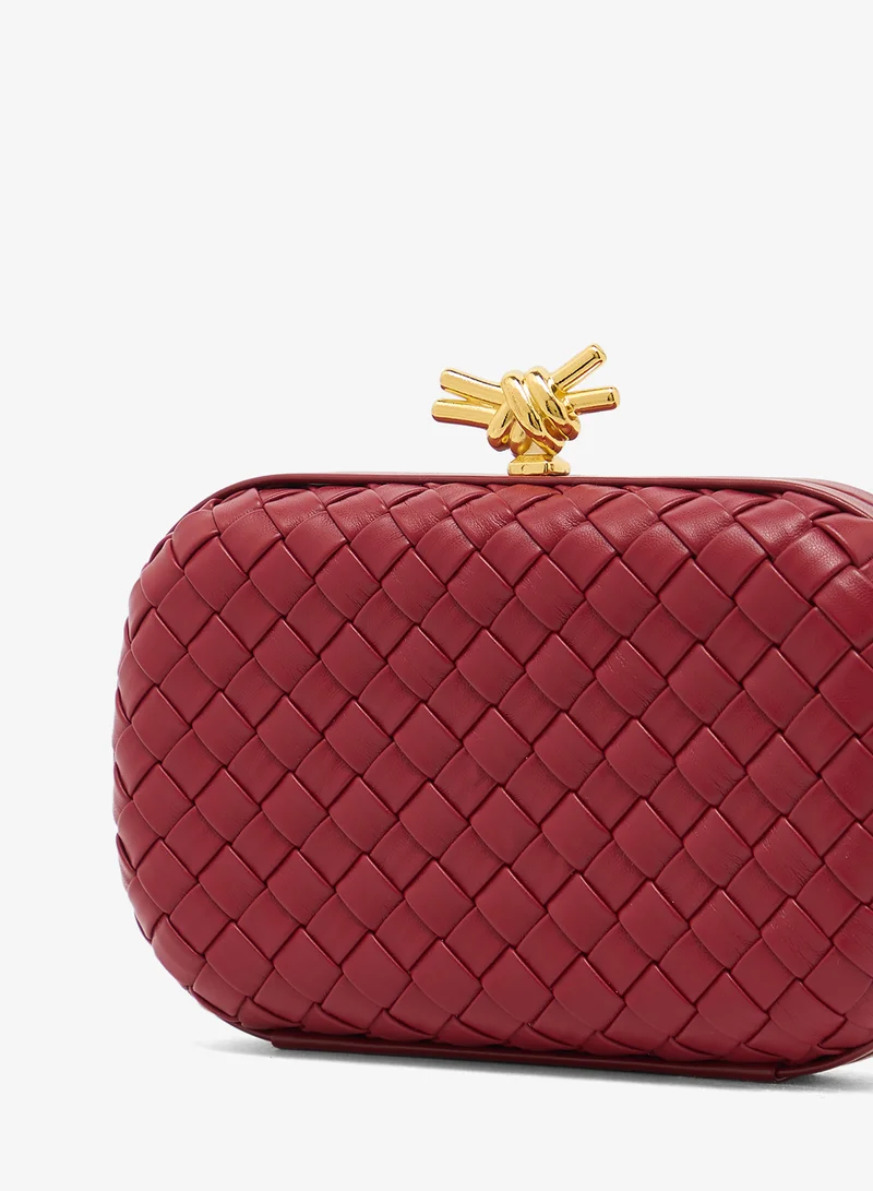 Namshi x Red Woven Textured Gold Accent Detailed Clutches for Women | Best Price UAE